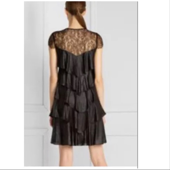 BCBGMaxAria black ruffled tiered dress size S - Picture 2 of 9